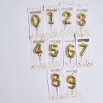נר לעוגה | צבע זהב | 0-9